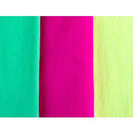 Liderpapel Papel Crespón Amarillo Fluorescente 50 cm x 2,5 m 34 g/m2