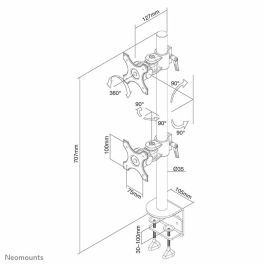 Soporte TV Neomounts FPMA-D700DV 10-27" 27" 10" 6 Kg