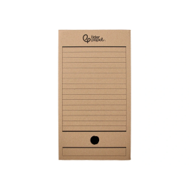Liderpapel Caja Archivo Definitivo Folio Doble Ancho Cartón Reciclado 400g/m2 Lomo 200 mm Kraft 367x200x251 mm