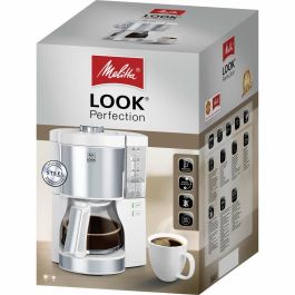 Melitta 1025-05 Cafetera de Filtro Look V Perfección Blanca, 10 Tazas (1.25L), AromaSelector, Acero Inoxidable