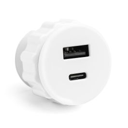 Herrajes Alk 721.39 Módulo Conexión TOP USB A+C para Embutir USB-A + USB-C 5.1V 2.1A Diámetro 30mm Acabado Blanco Precio: 21.88999989. SKU: B16KQXDH5E