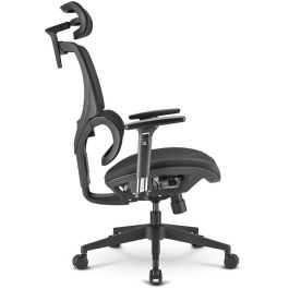 Sharkoon OfficePal C30 Silla de Oficina Ergonómica, Asiento Tela, Respaldo Malla, Negro, Reposabrazos 3D, 120kg