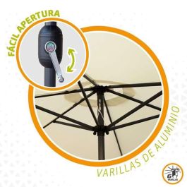 Parasol terraza 300 cm con chimenea y mástil de aluminio 3,8 cm color crema Parasol terraza 300 cm con chimenea y mástil de aluminio 3,8 cm color crema