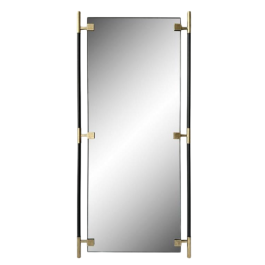 DKD Home Decor Espejo Moderno Negro Dorado de Hierro y Cristal, 192x86 cm, para Pared, con Zona de Reflejo 69x181 cm Precio: 238.49999998. SKU: B188FTSPA5