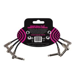 Cable Eb Pacth Flat Ribbon 6? Negro - Pack 3