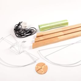 Lámpara de Suelo "Kano-2" [OPV-780SGN2483] Trípode Madera Pantalla Tela