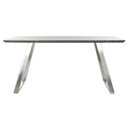 DKD Home Decor Mesa de Comedor Moderna Negra MDF y Acero 90 x 76 x 160 cm