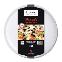Arcoroc Solution Set 6 Platos Pizza Vidrio Templado Blanco 32 cm Extra Resistente