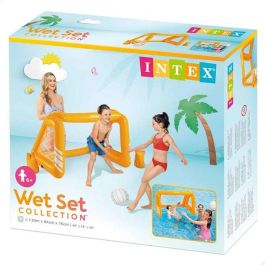 Intex Portería Inflable de Water Polo para Piscina o Jardín 140x89x81 cm con Balón, Flotante y Lastrable, para Niños +3 Años