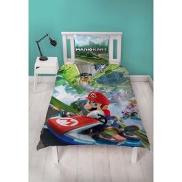 Mario Bros AAUX58435 - Juego de cama Mario II Microfibra - Funda nórdica 140x200 cm + Funda de almohada 63x63 cm