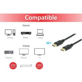 EQUIP Cable DisplayPort 1.4 119255, Macho a Macho, 5m, Soporta 8K/60Hz, Negro
