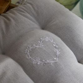 Today TOD1700216533805 Asiento Acolchado CHARME Chambray con Pequeño Bordado Constance 40x40 cm