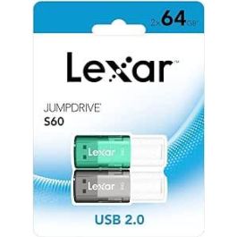 Lexar 2X64Gb Pack Jumpdrive S60 Usb 2.0 Flash Drive