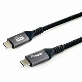 Equip Cable USB-C USB4 Gen3 Macho Macho 40Gbps 8K/60Hz 240W Con Chip E-Mark Color Negro 1.2m Malla algodon trenzado Carcasa Conector Aluminio Precio: 21.99883455. SKU: B1E5JDH2MJ