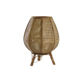 DKD Home Decor Lámpara Sobremesa Urban Ratán Marrón E27 29 x 40 x 29 cm