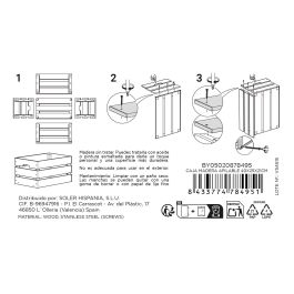 Inde Caja Madera Apilable 40 cm x 25 cm x 20 cm (4 Unidades)