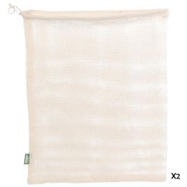 Cook Concept Juego de 2 Bolsas de Malla de Algodón Reutilizables para Frutas y Verduras