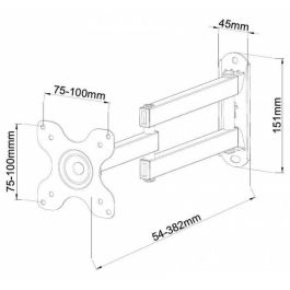 Techly Soporte de pared para TV LED LCD 13-30" Full-Motion Negro, brazo universal articulado para casa y oficina
