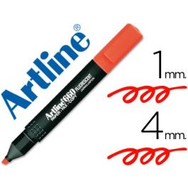 Rotulador Artline Fluorescente Ek-660 Rojo Punta Biselada 12 unidades