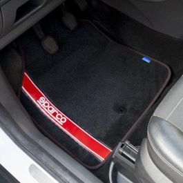 Sparco 03763BRS Alfombras de Moqueta Strada Universales Antideslizantes Negro/Rojo