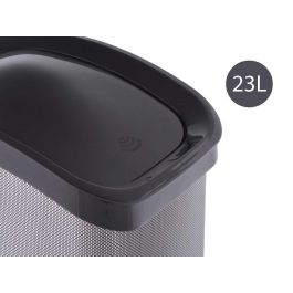 Papelera de plástico basculante fibra carbono 23L Berilo 27x43x34 cm gris oscuro (6 Unidades)