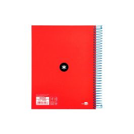 Cuaderno Espiral A5 Micro Antartik Tapa Forrada120H 90 gr Cuadro 5 mm 5 Bandas 6 Taladros Colores Surtidos 18 unidades