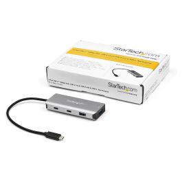StarTech USB C Hub de 4 Puertos, 2x USB-A y 2x USB-C, USB 3.2 Gen 2 SuperSpeed de 10Gbps, Alimentado por Bus, Cable de 25cm, Negro/Gris, Aluminio