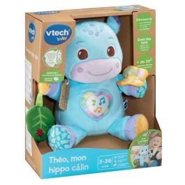 Vtech Baby VTE3417765777059 Hipopótamo de Peluche Théo, Juguete Suave Ecológico para Bebés de Plástico Reciclado