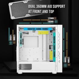 Caja de PC sin fuente de alimentación - BITFENIX Tracery ARGB (Blanco) - Torre media - Formato E-ATX