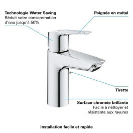 Mezclador monomando de lavabo - Tamaño S - GROHE - Start - Chrome