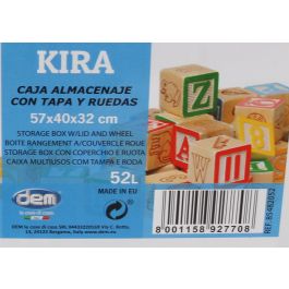 Dem Caja Almacenaje C/Tapa 52L con Ruedas "Kira" 57 x 40 x 32 cm (4 Unidades)