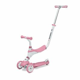 Mondo Scooter On and Go Scribble 5 en 1 plegable con 3 ruedas, manillar ajustable y freno trasero - Rosa