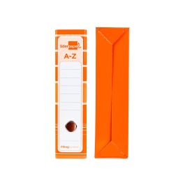 Archivador De Palanca Liderpap El A4 Filing System Forrado Sin Rado Lomo 80 mm Naranja Con Caja Y Compresor Metalico