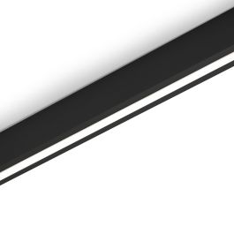 Emuca Kit de barra para armario Luxe, tira LED 4,5x8 Neonlynx V, sensor de movimiento RF Smart y convertidor Smart (24V DC), longitud 1.150mm, Luz blanca cálida 2.700K, Plástico y Aluminio, Pintado negro texturizado