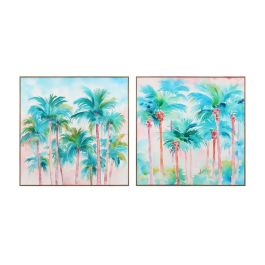Cuadro Tropical DKD Home Decor Verde Azul 3.5 x 80 x 80 cm (2 Unidades) Precio: 77.50000027. SKU: B18NTRSNXS