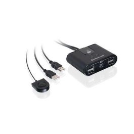 IOGEAR Switch USB 2.0 para Compartir 4 Periféricos entre 2 Ordenadores - Hub KVM con Protección de Corriente, 480 Mbps