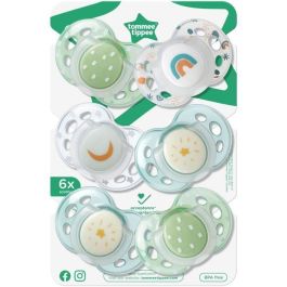 Chupete de noche - TOMMEE TIPPEE - 18-36 meses - Set de 6 chupetes fosforescentes con cápsula de esterilización reutilizable