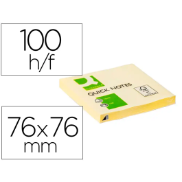 Q-connect Bloc de notas adhesivas quita y pon 76x76 mm con 100 hojas color amarillo Precio: 4.68999993. SKU: B1G8BQ7VVS