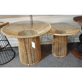 DKD Home Decor Mesita Auxiliar Urban Marron Claro 55 x 46 x 55 cm Set de 2