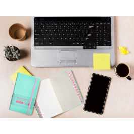 Antartik Cuaderno A6 Tapa Dura Hojas Cuadriculadas Rosa y Turquesa 100 Hojas 80gr FSC