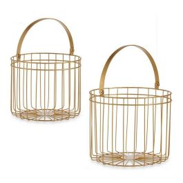 Set 2 Cestas Cilíndricas Dorado Giftdecor - Metal, Oro - 25x35 cm y 21x30 cm Precio: 15.98999996. SKU: S3609569