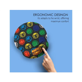 Wondee Alfombrilla Ratón Ergonómica Gel Marvel Comics con Reposamuñecas Antideslizante y Tejido Impermeable
