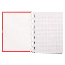 Cuaderno Espiral Liderpapel A4 Crafty Tapa Forrada 80H 90 gr Cuadro 4 mm Con Margen Color Roja 5 unidades