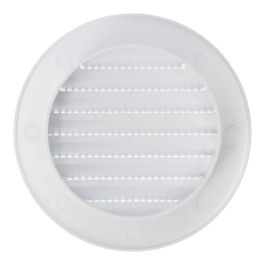 Edm Rejilla ventilación redonda empotrable ø80mm ABS blanca con mosquitera