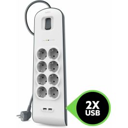 Belkin BSV804VF2M-V2 Regleta de Alimentación con 8 Tomas AC y 2 USB-A, Protección 900J