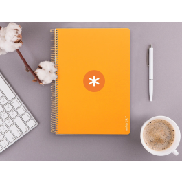 Antartik Cuaderno espiral A4 micro tapa dura 80 hojas 100gr cuadro 5mm color mostaza