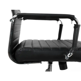 Q-connect Silla de Dirección Bosa Simil Piel Premium, Negro, Altura Máx. 1130mm, Ancho 550mm, Profundidad 630mm