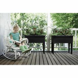 Elho Mesa de Cultivo Green Basics XXL Elevada para Balcón Terraza Crecimiento Rápido y Protección de Plantas Negro Brillante