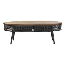 Mesa de Centro DKD Home Decor Marrón Negro Metal Abeto 120 x 58 x 42 cm