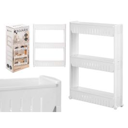 Carro 4 Ruedas 3 Baldas Blanco Kinvara 54x22.5x12.4 cm (4 Unidades)